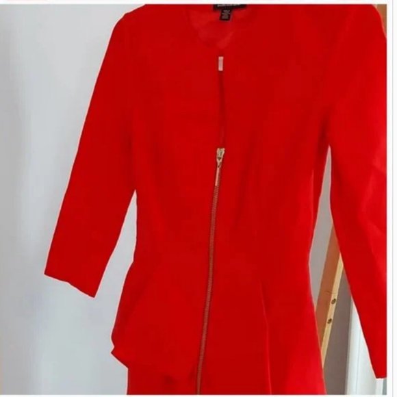 Ted Baker orange Jamtye Structured peplum Zip Dress size 0 nwot - Picture 10 of 14